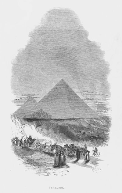 Sette meraviglie del mondo antico: Piramidi (incisione) da English School