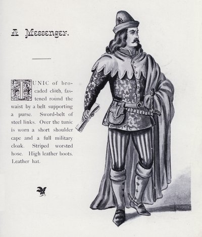 Re Riccardo III di Shakespeare: Un messaggero (litografia) da English School