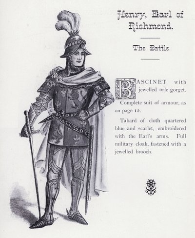 Re Riccardo III di Shakespeare: Enrico, conte di Richmond, La battaglia (litografia) da English School