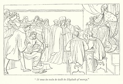 Shakespeare: Il mercante di Venezia; Corte di giudizio, il Doge invita Portia al suo posto da English School