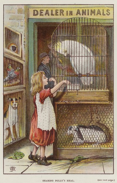 Condividere il pasto di Polly (litografia a colori) da English School