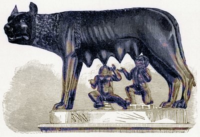 Lupa Capitolina, illustrazione da History of Rome di Victor Duruy, pubblicato nel 1884 da English School
