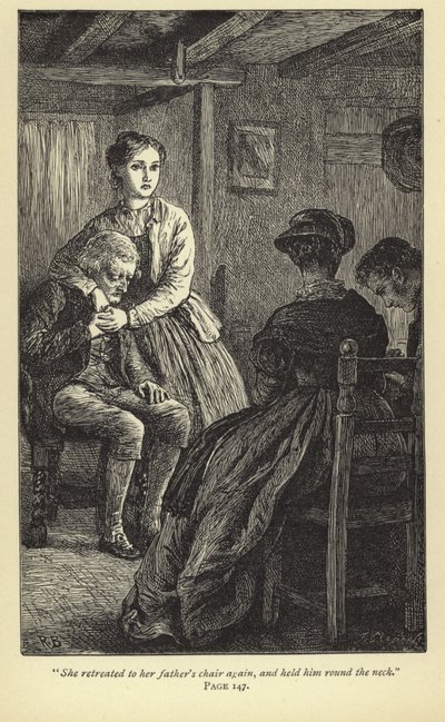 Si ritirò di nuovo sulla sedia del padre e lo abbracciò al collo da English School