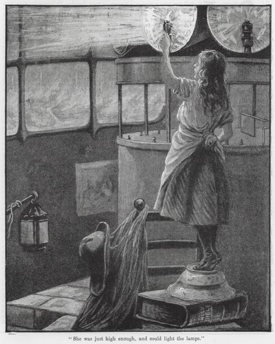 "Era abbastanza alta e poteva accendere le lampade" (incisione) da English School