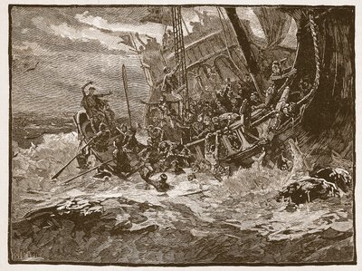 Naufragio del principe Guglielmo, illustrazione da Cassells Illustrated History of England da English School