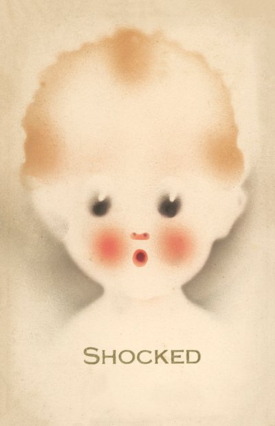 Bambino scioccato (litografia a colori) da English School