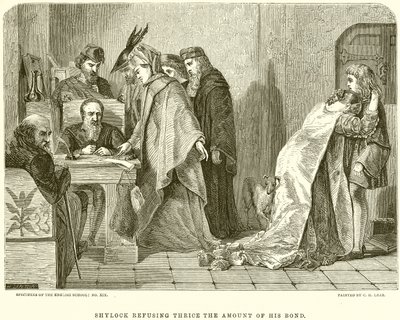 Shylock che rifiuta tre volte l