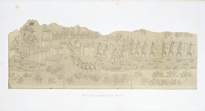 Assedio e saccheggio di una città, Koujunjik, tavola 40 da Ninive e i suoi resti di Austen Henry Layard (1817-94) pubblicato 1849 da English School