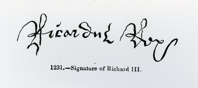 Firma di Riccardo III (1452-85) da English School