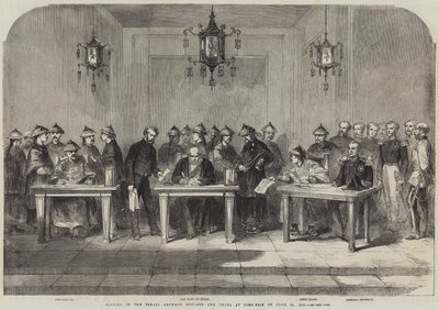 Firma del Trattato tra Inghilterra e Cina a Tien-Tsin il 26 giugno 1858 da English School