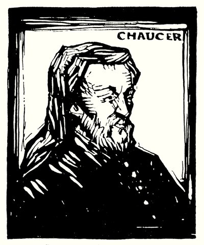 Ritratto in silhouette, Geoffrey Chaucer da English School