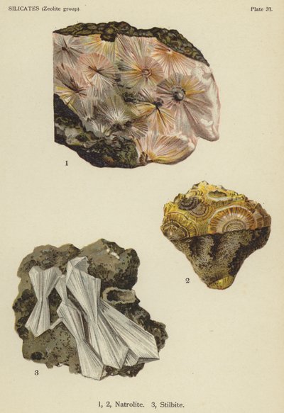 Silicati (gruppo zeoliti), natrolite, stilbite da English School