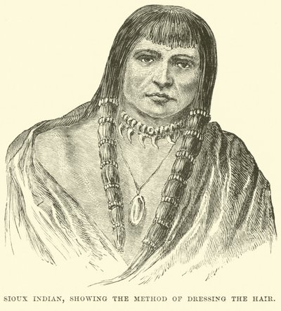 Indiano Sioux, che mostra il metodo di acconciatura dei capelli da English School