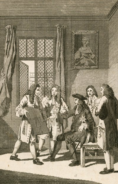 Sir Christopher Wren presenta a Re Carlo II il suo piano per ricostruire Londra da English School