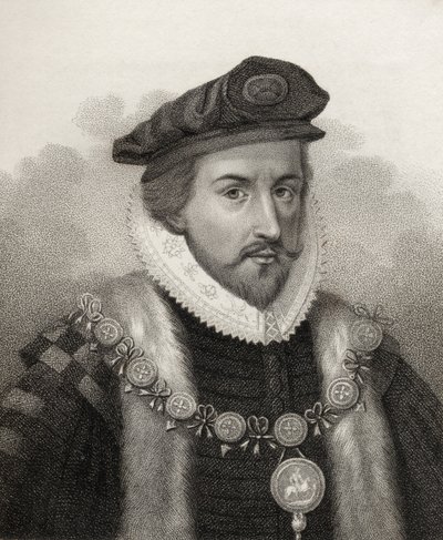 Sir Christopher Hatton, inciso da Bocquet, illustrazione da 