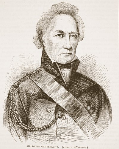 Sir David Ochterlony, illustrazione da Cassells Illustrated History of India di James Grant, pub. 1879 da English School