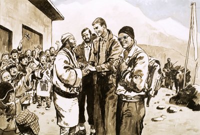 Sir Edmund Hillary rivisita il Nepal nel 1963 da English School