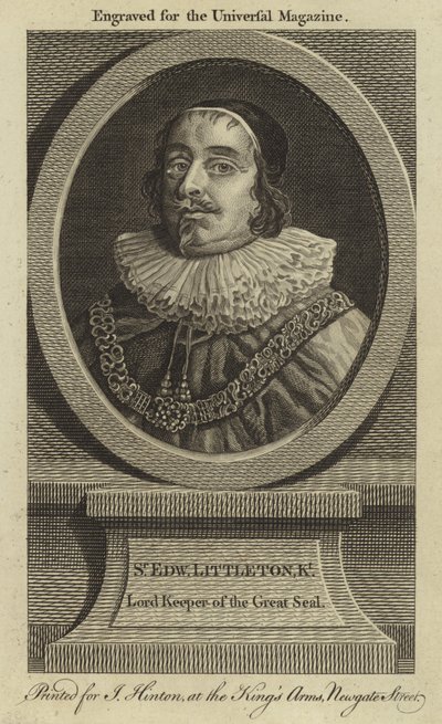 Sir Edward Littleton, Custode del Gran Sigillo da English School