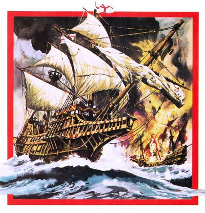 La Golden Hind di Sir Francis Drake da English School