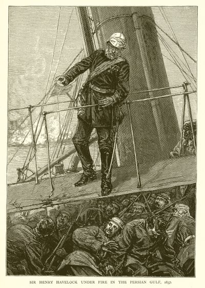 Sir Henry Havelock sotto il fuoco nel Golfo Persico, 1857 da English School