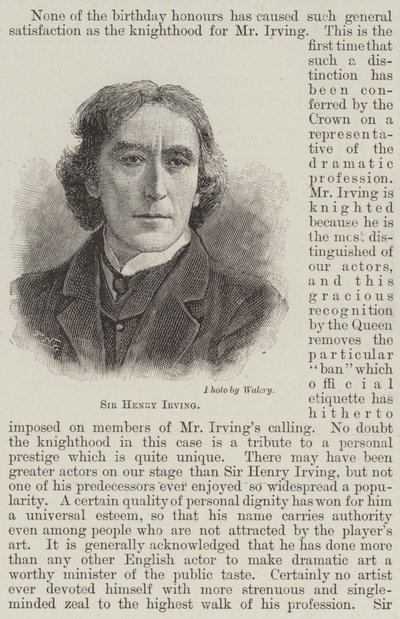 Sir Henry Irving da English School