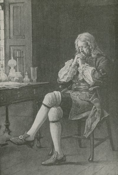 Sir Isaac Newton siede sognando da English School