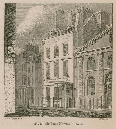 Casa di Sir Isaac Newton, St Martins Street, Leicester Square, Londra da English School