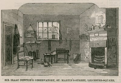 Osservatorio di Sir Isaac Newton, St Martins Street, Leicester Square, Londra da English School