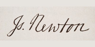 Firma di Sir Isaac Newton, da 