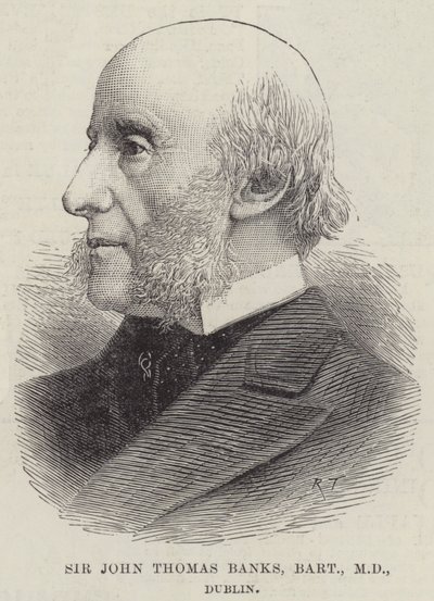 Sir John Thomas Banks, Barone, MD, Dublino (incisione) da English School