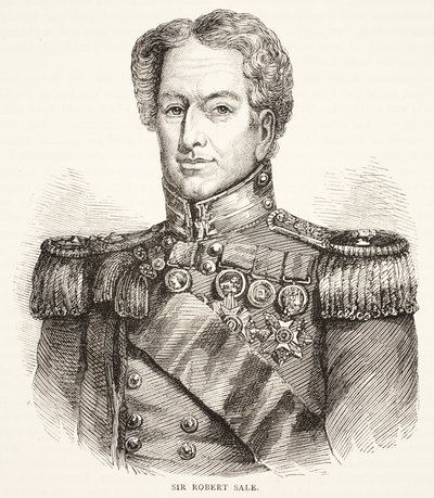 Sir Robert Sale, illustrazione da Cassells Illustrated History of England da English School