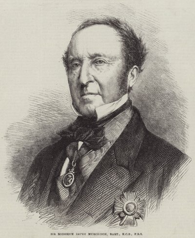 Sir Roderick Impey Murchison, baronetto, KCB, FRS (incisione) da English School