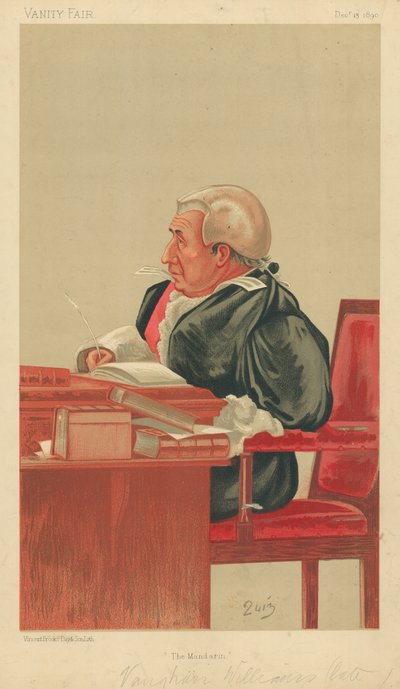 Sir Roland Vaughan Williams, il mandarino, 13 dicembre 1890, caricatura di Vanity Fair da English School