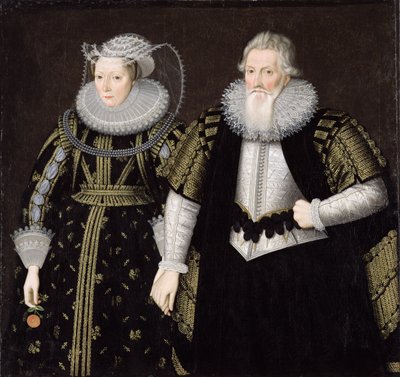 Sir Thomas Mansel (1556-1631) e Jane (Pole) Lady Mansel da English School