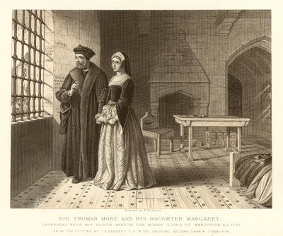 Sir Thomas More e sua figlia Margaret da English School