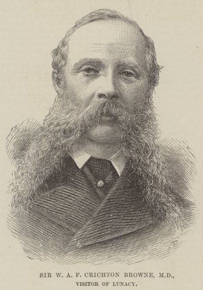 Sir W A F Crichton Browne, MD, visitatore della follia da English School