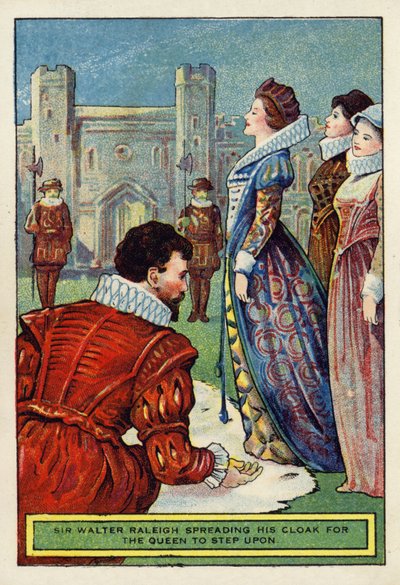 Sir Walter Raleigh stende il suo mantello per la regina da English School