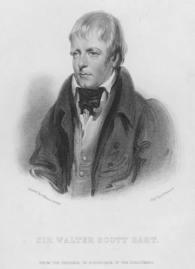 Sir Walter Scott, Baronet (incisione) da English School