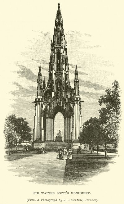 Il Monumento di Sir Walter Scott da English School