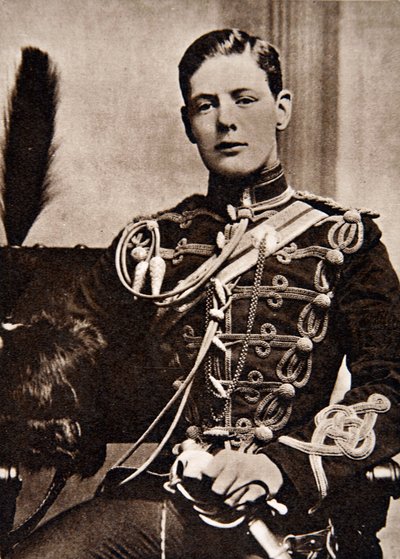 Sir Winston Churchill come tenente nei 4th Hussars nel 1895 da English School