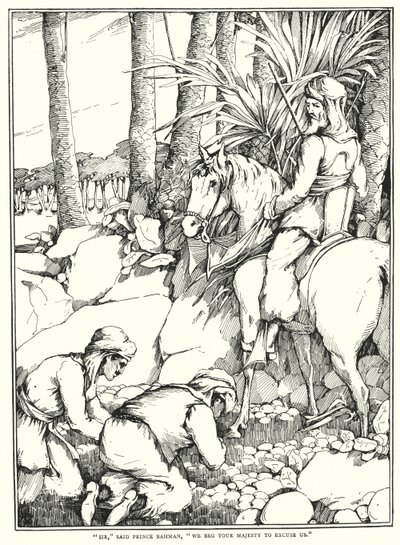 "Signore," disse il principe Bahman, "Chiediamo alla vostra maestà di scusarci" da English School