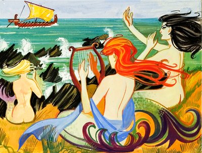 Le sirene tentano Ulisse sugli scogli da English School
