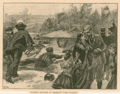 Disastro di pattinaggio a Regents Park, Londra, nel 1867 da English School