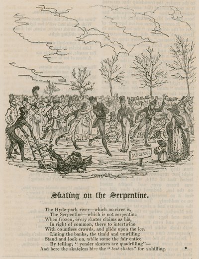 Pattinaggio sul Serpentine, Hyde Park, Londra da English School