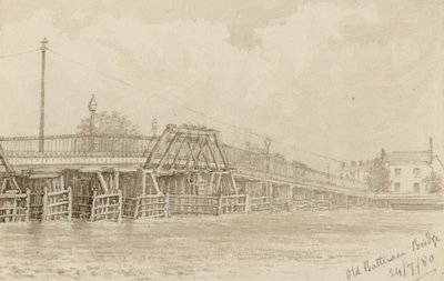 Schizzo del vecchio ponte di Battersea da English School
