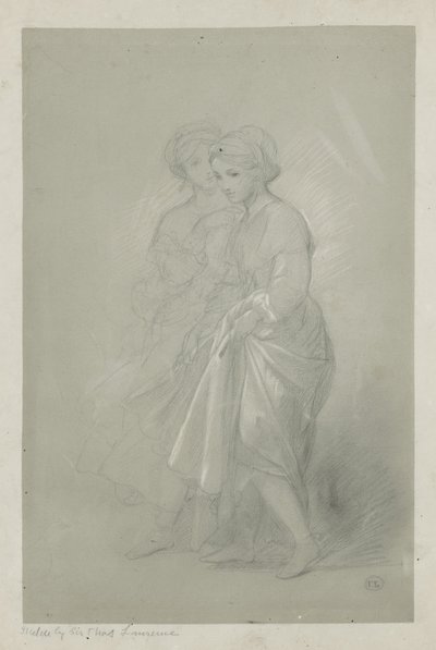 Schizzo di due ragazze di Sir Thomas Lawrence da English School