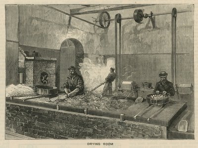 Schizzi alla Royal Mint, Tower Hill; stanza di asciugatura da English School