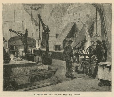 Schizzi alla Royal Mint, Tower Hill; interno della casa di fusione dell