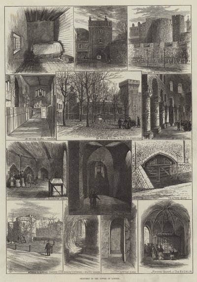 Schizzi nella Torre di Londra da English School