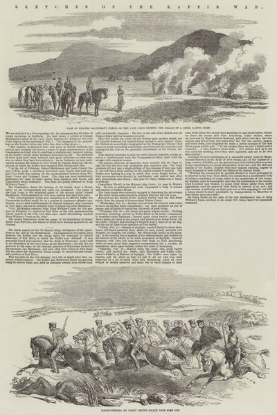 Schizzi della Guerra dei Kaffir (incisione) da English School